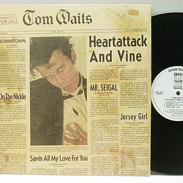 レコードメイン画像：白プロモ 美品 USオリジナル TOM WAITS Heartattack And Vine ('80 Asylum) WHITE PROMO トム・ウェイツ 米 SSW アサイラムでのラスト作