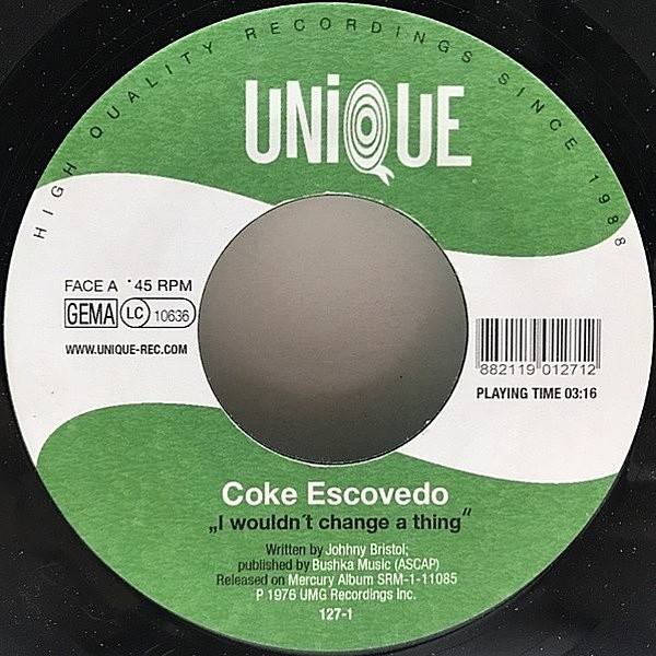 レコードメイン画像：美盤!! 独オンリー 7'' COKE ESCOVEDO I Wouldn't Change A Thing / ELI GOULART E BANDA DO MATO Mestre Andre ('06 Unique)