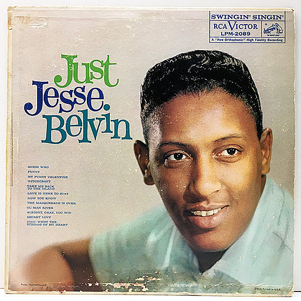 レコードメイン画像：良盤!! MONO 初版マト1S ニッパー犬 銀文字 深溝 USオリジナル JESSE BELVIN Just ～ (RCA Victor LPM 2089) 米 モノラル 初回プレス