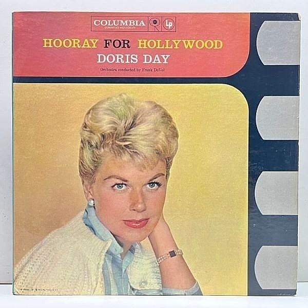 レコードメイン画像：良好品!! 2枚組 MONO 6eye 深溝 USオリジナル DORIS DAY Hooray For Hollywood ('58 Columbia) 米モノラル 初回 2LP仕様