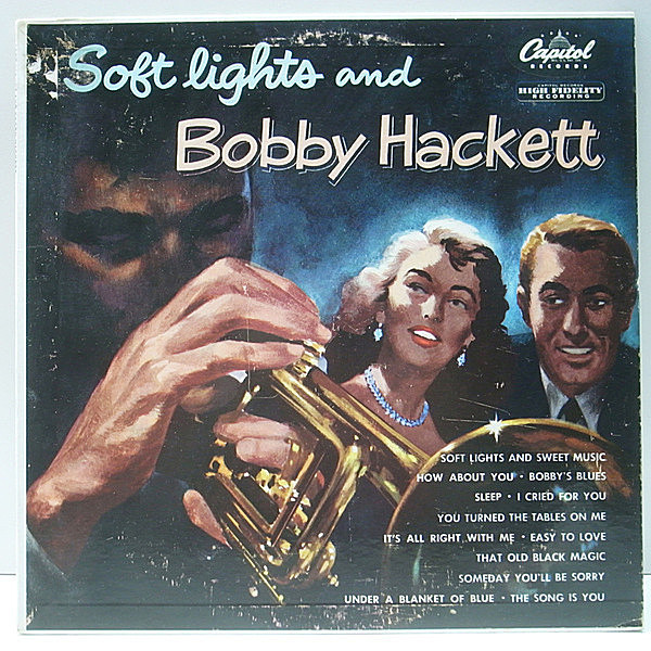レコードメイン画像：【寛ぎのメロウホーン】良好品!! MONO リング・ターコイズ USオリジナル BOBBY HACKETT Soft Lights And ～ ('54 Capitol) モノラル LP