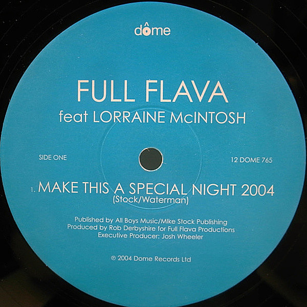 レコードメイン画像：COOL NOTESカヴァー!! UK 12インチ FULL FLAVA FEAT. LORRAINE MCINTOSH Make This A Special Night 2004 ('04 Dome) 3ヴァージョン収録