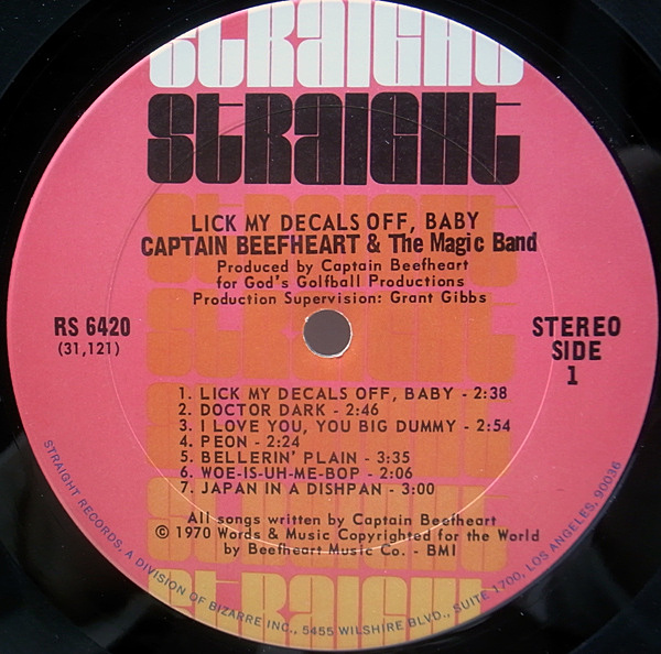 CAPTAIN BEEFHEART / Lick My Decals Off, Baby (LP) / Straight