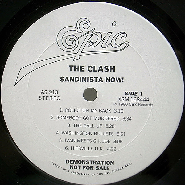 レコードメイン画像：美盤 プロモ・オンリー 非売品 USオリジナル THE CLASH Sandinista Now (Epic AS 913) 手書きマト1A メッセージ刻印 PROMO ONLY レア LP