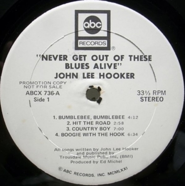 JOHN LEE HOOKER / Never Get Out Of These Blues Alive (LP