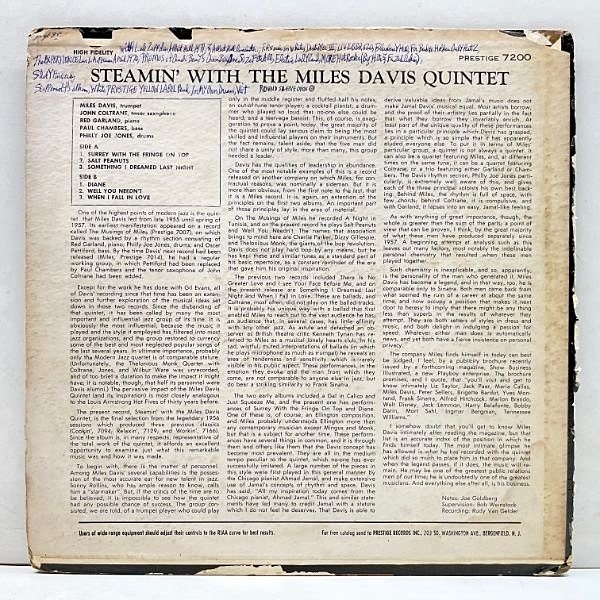 MILES DAVIS / Steamin' With The Miles Davis Quintet (LP