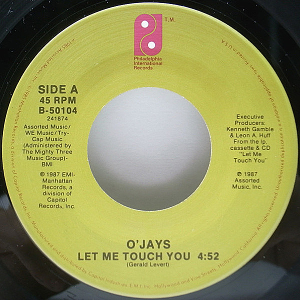 レコードメイン画像：7インチ USオリジナル O'JAYS Let Me Touch You / Undercover Lover ('87 Philadelphia International) ソウルフル・メロウ・ブギー 45RPM.