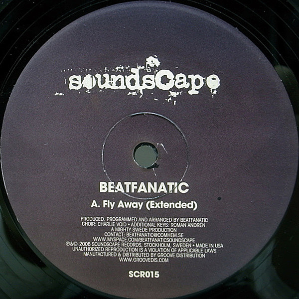 レコードメイン画像：美盤!! SWEDEN 12インチ BEATFANATIC Fly Away ('09 Soundscape) TURE SJOBERG 変名 バレアリック・ハウス エレクトロ・ブギー 33RPM.