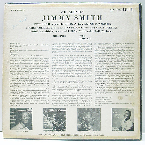 Jimmy Smith / The Sermon! オリジナル盤 Jimmy Smith - The Sermon – Antone's Record Shop