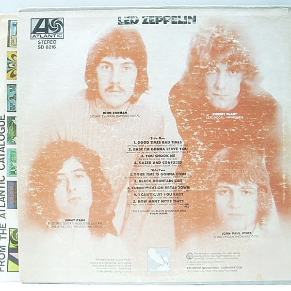 US盤LP/Led Zeppelinレッドツェッペリン1st/両面CCマト Led Zeppelin レッド・ツェッペリン/Taken from 