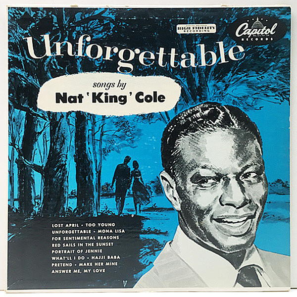 レコードメイン画像：レアな美盤!! MONO リング・ターコイズ USオリジナル NAT KING COLE Unforgettable ('53 Capitol T-357) 代表作 不朽の名盤 モノラル Lp