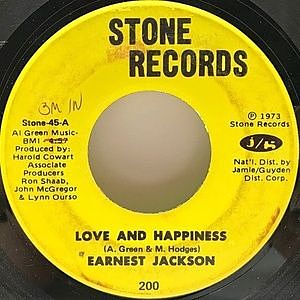 レコード画像：EARNEST JACKSON / Love And Happiness / Hogwash
