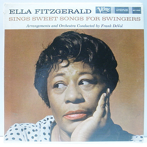 レコードメイン画像：美品!! MONO 初版 Verveリム 深溝 USオリジナル ELLA FITZGERALD Sings Sweet Songs For Swingers ('59 Verve) アレンジ FRANK DeVOL 名盤