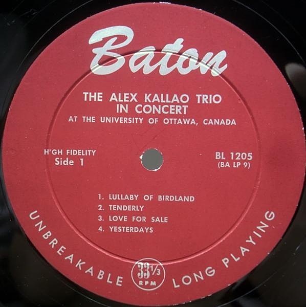 ALEX KALLAO / In Concert At The University Of (LP) / Baton