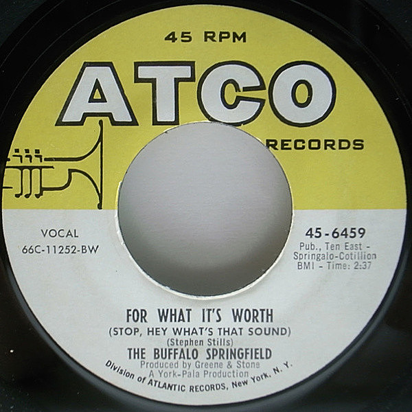 レコードメイン画像：美盤!! 7インチ USオリジナル BUFFALO SPRINGFIELD For What It's Worth / Do I Have To Come Right Out And Say It ('66 ATCO) 名曲