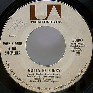 レコード画像：MONK HIGGINS / SPECIALTIES / Gotta Be Funky / Big Water Bed