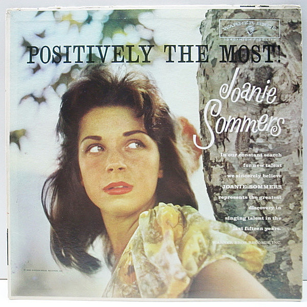 レコードメイン画像：美再生!音抜群! MONO USオリジナル JOANIE SOMMERS Positively The Most ('60 Warner) ART PEPPER 参加 モノラル LP 1st デビュー盤