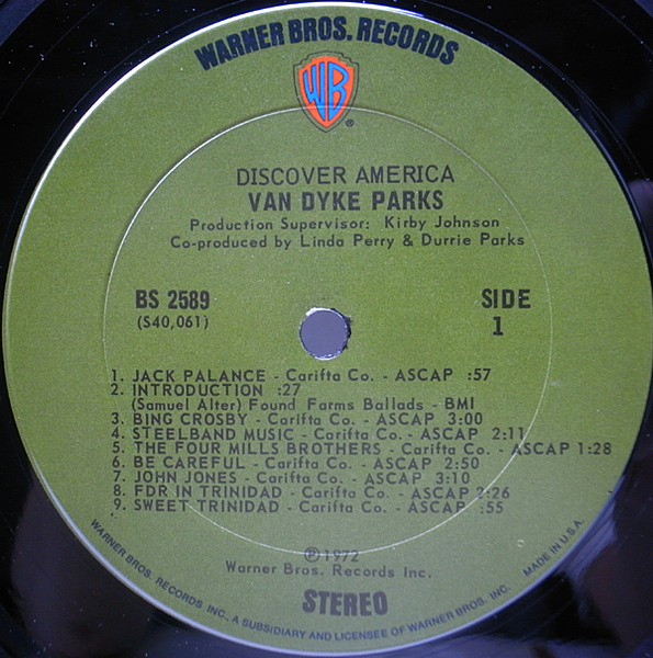 VAN DYKE PARKS / Discover America (LP) / Warner Bros