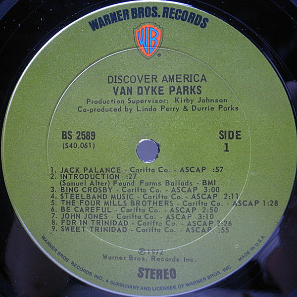 VAN DYKE PARKS / Discover America (LP) / Warner Bros