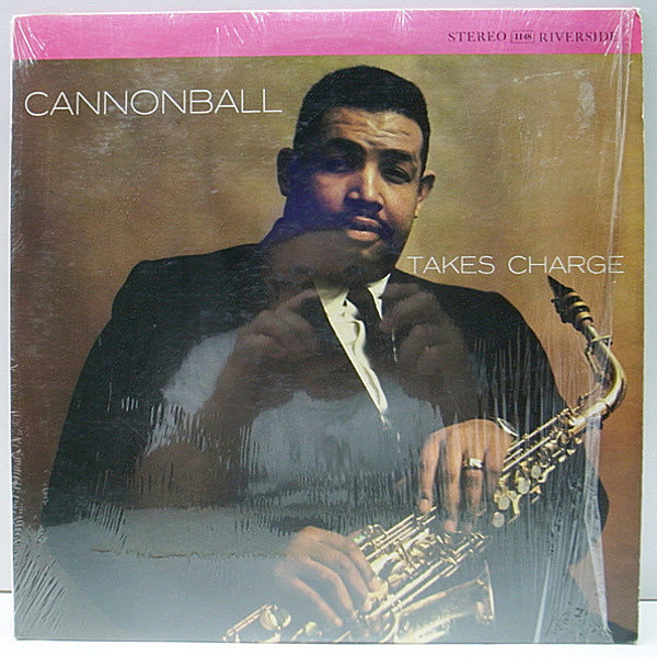 レコードメイン画像：シュリンク極美品!! STEREO 黒ラベル 深溝 USオリジナル CANNONBALL ADDERLEY Takes Charge (Riverside RLP 1148) WYNTON KELLY ほか