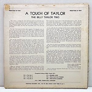 BILLY TAYLOR / A Touch Of Taylor (LP) / Prestige | WAXPEND