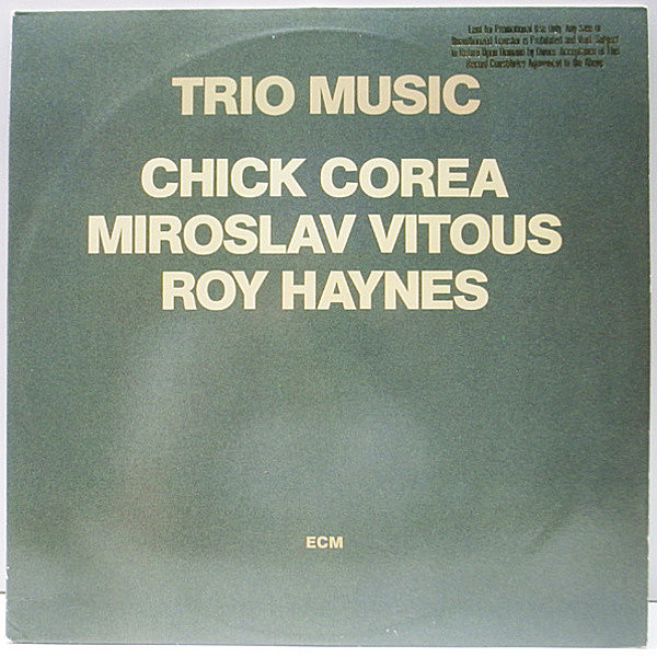 レコードメイン画像：プロモ 良好品!! USオリジナル CHICK COREA, MIROSLAV VITOUS, ROY HAYNES Trio Music ('82 ECM) 優秀録音 2LP 名トリオでの再演
