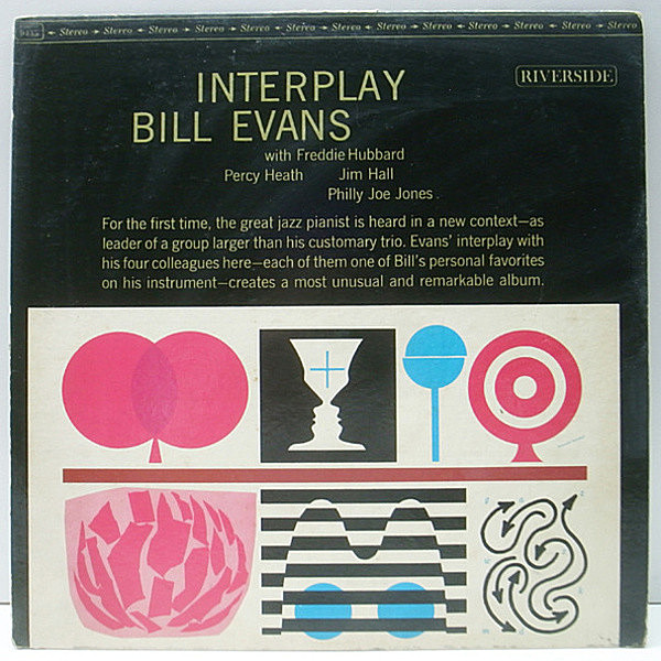 レコードメイン画像：美盤!! 初版 黒大 STEREO 深溝 USオリジナル BILL EVANS With FREDDIE HUBBARD Interplay (Riverside RS 9445) Jim Hall, Percy Heath