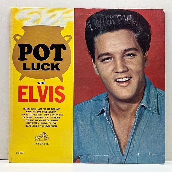 レコードメイン画像：良好!! MONO US 完全オリジナル 初版ニッパー 銀文字 深溝 ELVIS PRESLEY Pot Luck ('62 RCA) エルヴィス・プレスリー わが友エルヴィス