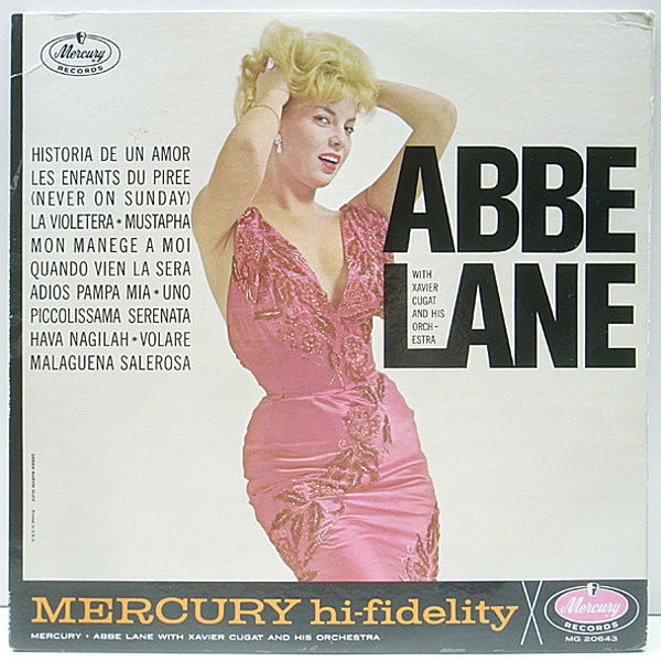 レコードメイン画像：良好!! MONO 1st黒銀 深溝 USオリジナル ABBE LANE With Xavier Cugat And His Orchestra ('61 Mercury) SEXY アビ・レーン Volare ほか