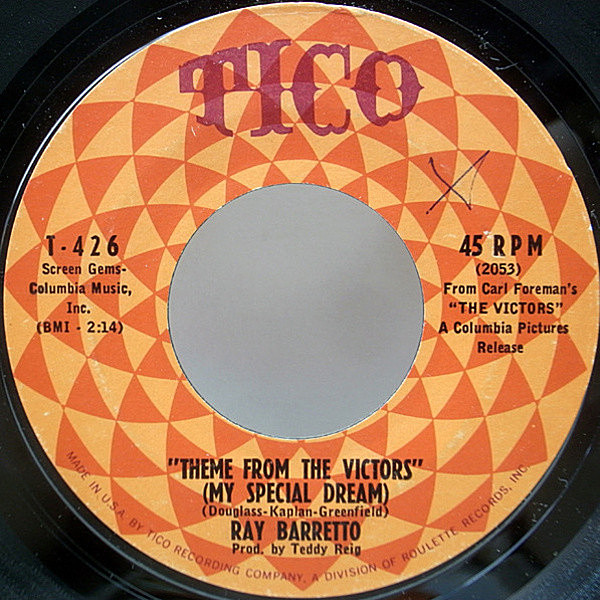 レコードメイン画像：良盤!! 7インチ USオリジナル RAY BARRETTO Theme From The Victors / Swinging Shepherd Blues ('63 Tico) ラテン・インスト 45RPM.