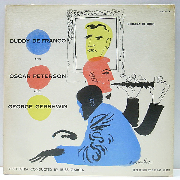 レコードメイン画像：美盤!音抜群! 1st Norgran 黄ラベル USオリジナル BUDDY DeFRANCO, OSCAR PETERSON Play George Gershwin 原盤 MONO 深溝