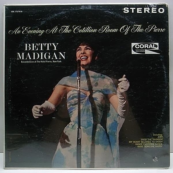 レコードメイン画像：極美盤!! マルーン Stereo USオリジナル BETTY MADIGAN An Evening At The Cotillion Room ('62 Coral) ホテル『Pierre』でのライヴ