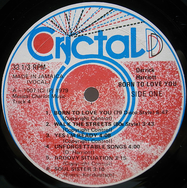 DERRICK HARRIOTT / Born To Love You (LP) / Crystal D | WAXPEND RECORDS