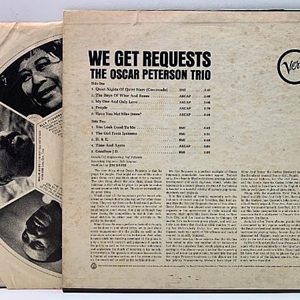 オスカー・ピーターソン／ウィ・ゲット・リクエスツ Verve レコード OSCAR PETERSON / We Get Requests (LP) / Verve | WAXPEND RECORDS