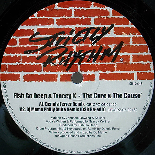 レコードメイン画像：美盤!! UK 12インチ FISH GO DEEP FEAT. TRACEY K The Cure & The Cause ('07 Strictly Rhythm) DENNIS FERRER, DJ MEME Remix 収録 33RPM.
