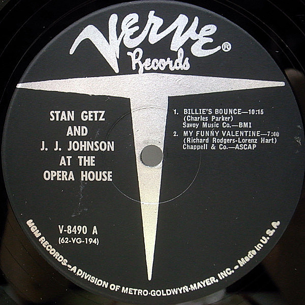 STAN GETZ & J.J  JOHNSON LPレコード Stan Getz And J.J. Johnson – At The Opera House – Vinyl (LP