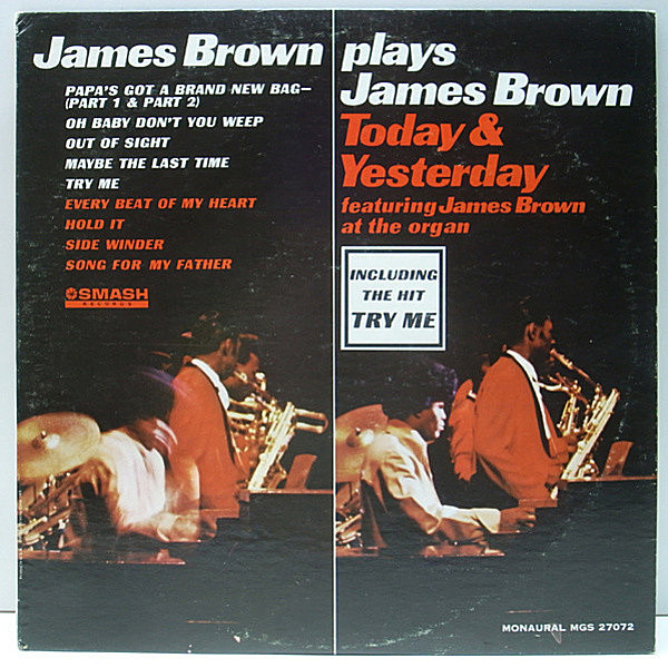 レコードメイン画像：MONO 両溝 USオリジナル JAMES BROWN Today & Yesterday At The Organ ('65 Smash) HORACE SILVER, LEE MORGAN カヴァー オルガンインスト