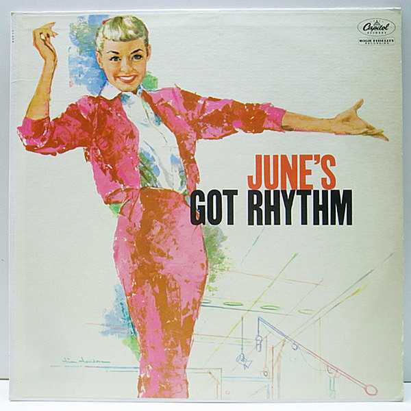 レコードメイン画像：MONO 1st左ロゴ 虹ツヤ USオリジナル JUNE CHRISTY June's Got Rhythm ('58 Capitol) Bob Cooper, Russ Freemanら西勢とのJazz Vocal作品