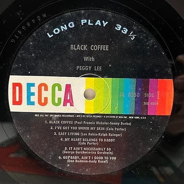 PEGGY LEE / Black Coffee (LP) / Decca | WAXPEND RECORDS