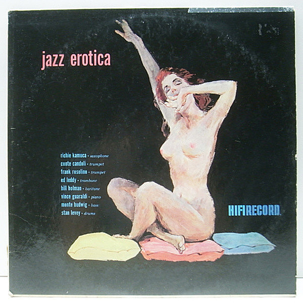 レコードメイン画像：女性ヌード画1stカヴァー MONO 深溝 完全オリジナル RICHIE KAMUCA, BILL HOLMAN Jazz Erotica ('57 HiFi) CONTE CANDOLI, VINCE GUARALDI