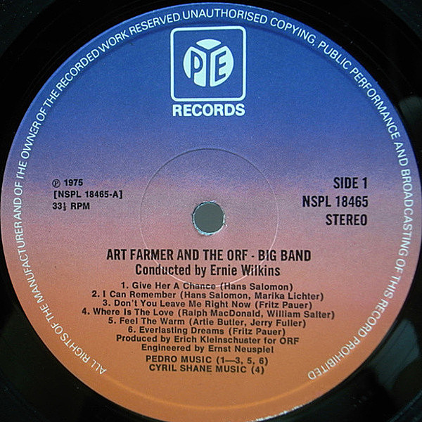 ART FARMER / ORF BIG BAND / Talk To Me (LP) / Pye | WAXPEND