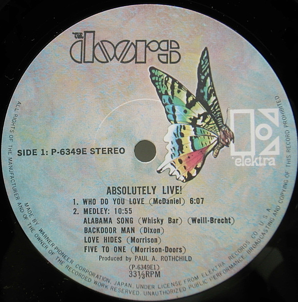 DOORS / Absolutely Live (LP) / Elektra | WAXPEND RECORDS
