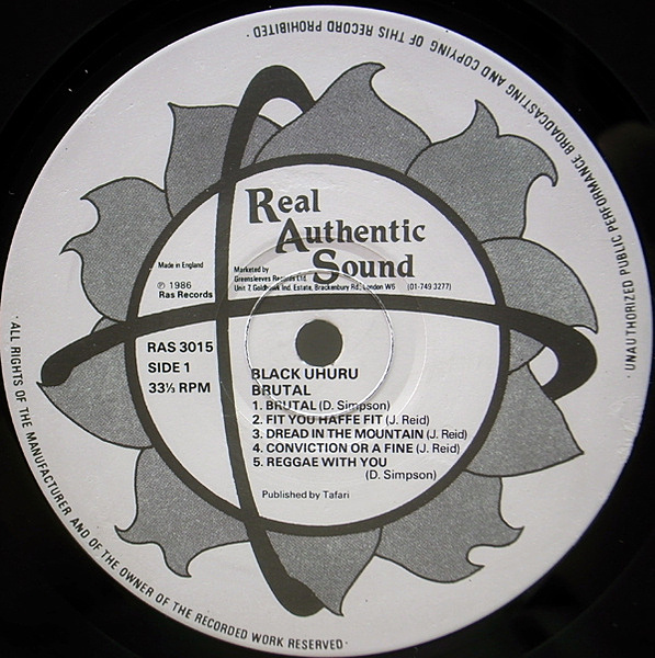 BLACK UHURU / Brutal (LP) / Real Authentic Sound | WAXPEND BLACK UHURU / Brutal (LP) / Real Authentic Sound | WAXPEND