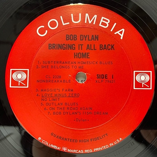 BOB DYLAN / Bringing It All Back Home (LP) / Columbia