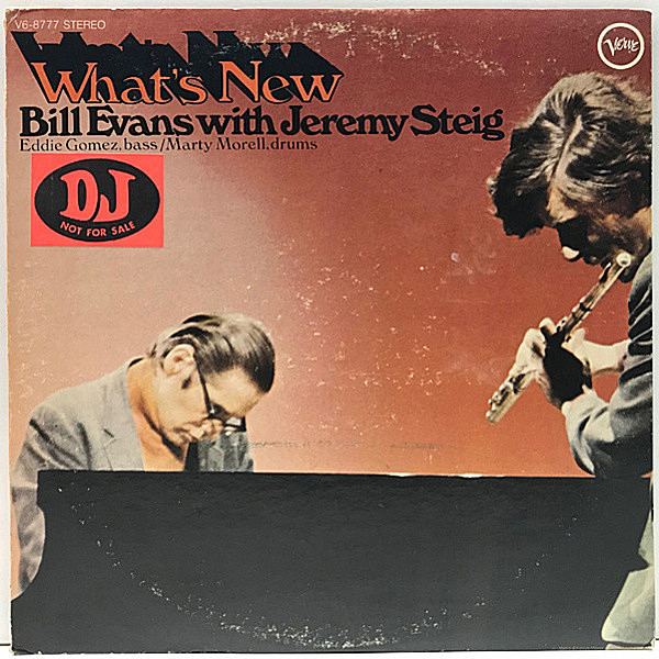 レコードメイン画像：黄プロモ 美盤!! USオリジナル BILL EVANS With JEREMY STEIG What's New ('67 Verve) DJ PROMO | 名演 SPARTACUS LOVE THEME, 枯葉 ほか