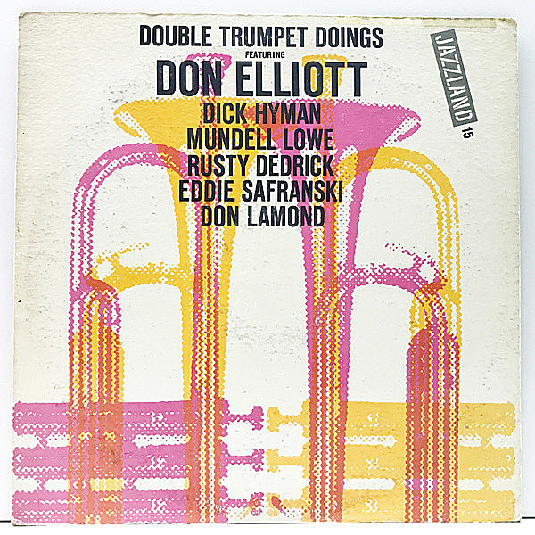 レコードメイン画像：良盤!! MONO 橙スモール 深溝 USオリジナル DON ELLIOTT Double Trumpet Doings (Jazzland JLP 15) Dick Hyman, Mundell Lowe ほか