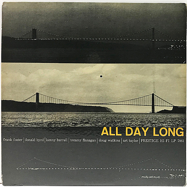 レコードメイン画像：美盤!! MONO 手書きRVG 深溝 KENNY BURRELL, FRANK FOSTER, All Day Long (Prestige 7081) ALL STARS, TOMMY FLANAGAN ほか