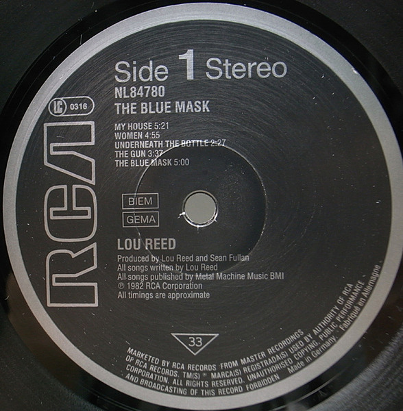 The Blue Mask / ブルー・マスク [LP] - Lou Reed - bar chiba