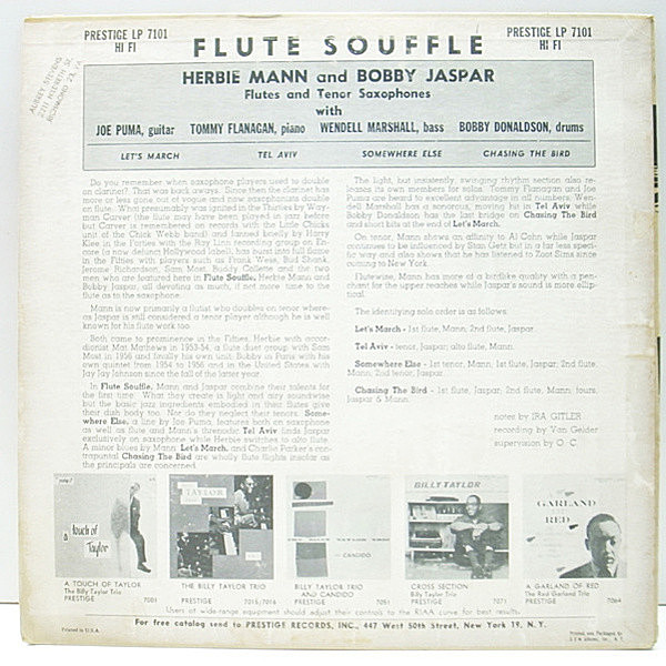 HERBIE MANN / BOBBY JASPAR / Flute Souffle (LP) / Prestige