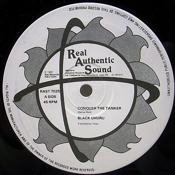 レコードメイン画像：良品!! UK 12インチ BLACK UHURU Conquer The Tanker / Reggae With You ('87 Real Authentic Sound) インストver. 収録 ブラック・ウフル